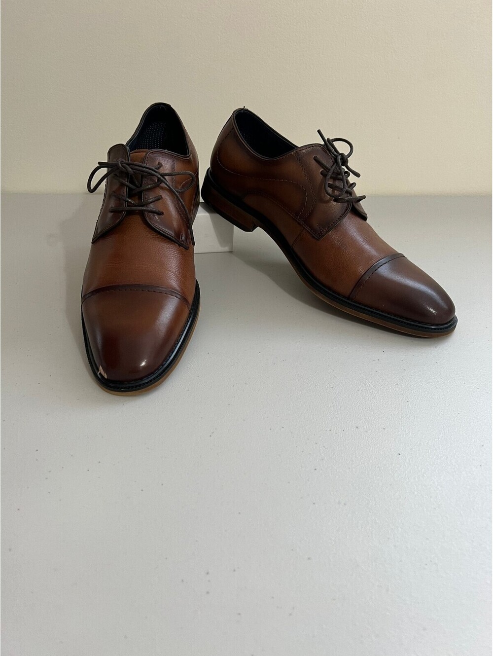 Steve Madden Men's Zane Tonal & Textured Leather Mid Oxford Dress Shoe -